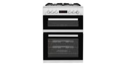 Beko KDG653S 60cm Double Oven Gas Cooker in Silver  with LED Timer & Clock